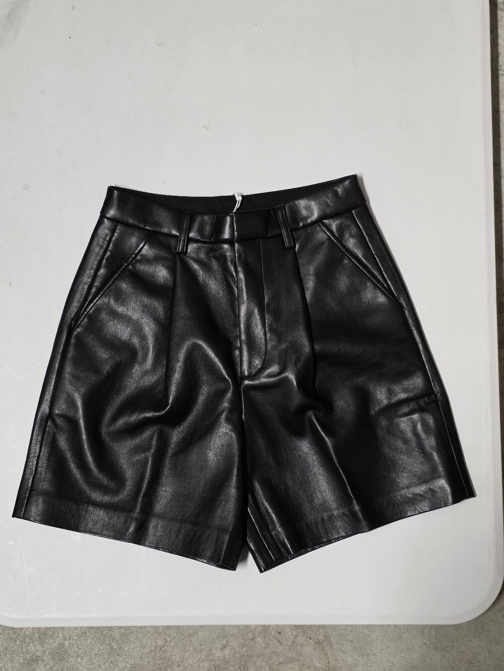 Anine Bing Black Leather Shorts
